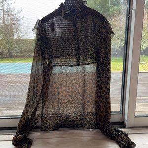 The Kooples Leopard Print Silk Bouse (size m)